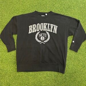 Tailgate Brooklyn Nets Sweatshirt Mens Large Black NBA Basketball Pullover L